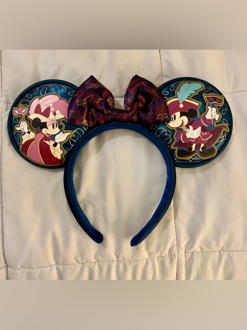 Disney Parks Epcot World Showcase Italy Carnevale Minnie Ears Headband